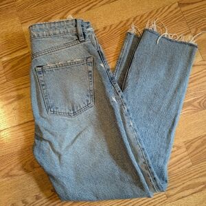 Zara cutoff straight jeans